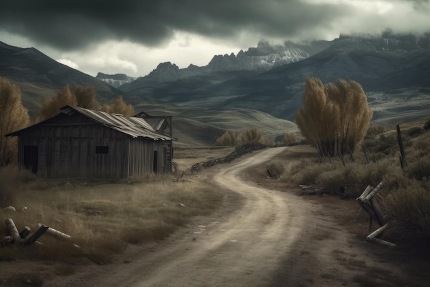 Paisaje de campo escénico oscuro