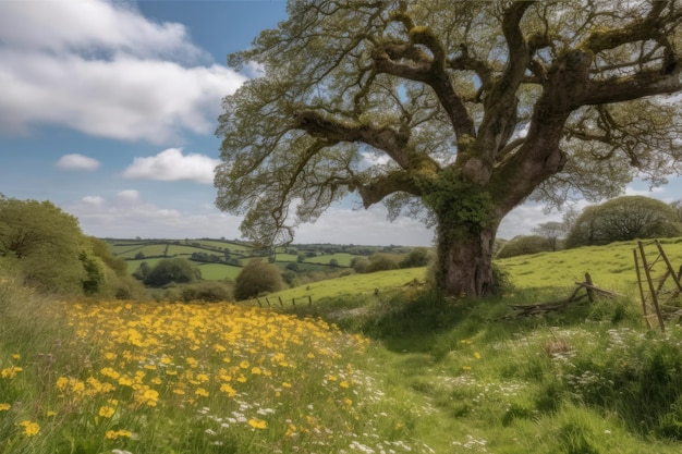 Paisaje de campos de campo