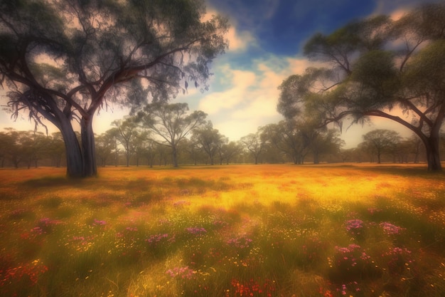 Paisaje de campos de campo