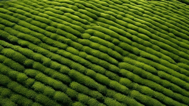 Paisaje con campos verdes en un día despejado y soleado