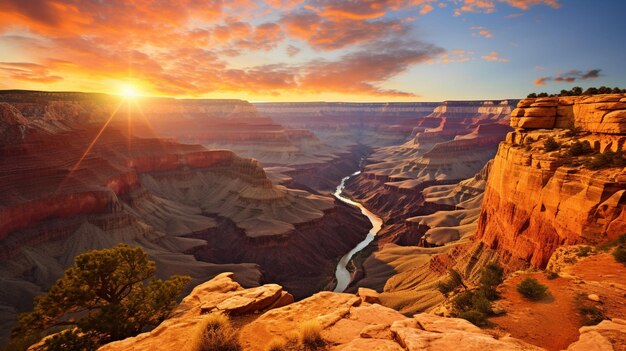 Paisaje del cañón al amanecer