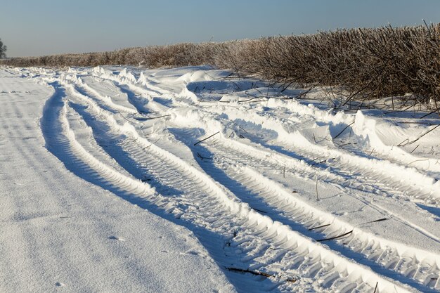 Paisaje de carretera de invierno