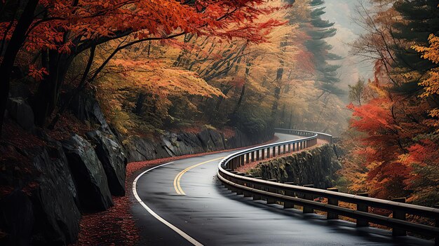 paisaje de carreteras curvas