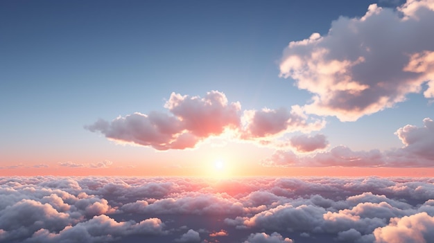 El paisaje celestial de nubes 8K de ultra alta definición Nubes esponjosas