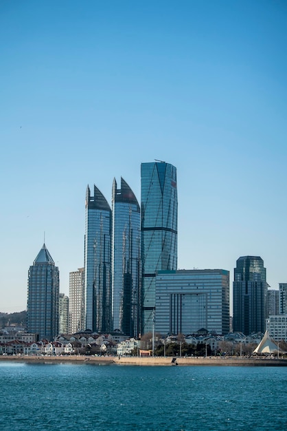 Paisaje del Centro Olímpico de Vela de la costa de Qingdao