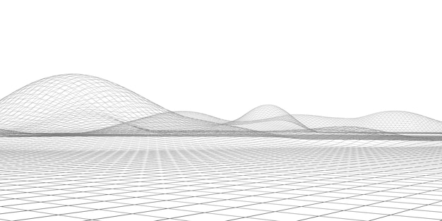 Foto paisaje cibernético línea de estructura de conexión digital calendario del desfile futuro malla geométrica modelo de partículas de inteligencia artificial