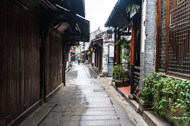 Foto paisaje de la ciudad antigua de zhouzhuang, suzhou, china