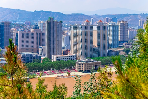 El paisaje de la ciudad de la ciudad de Lanzhou, provincia de Gansu, China