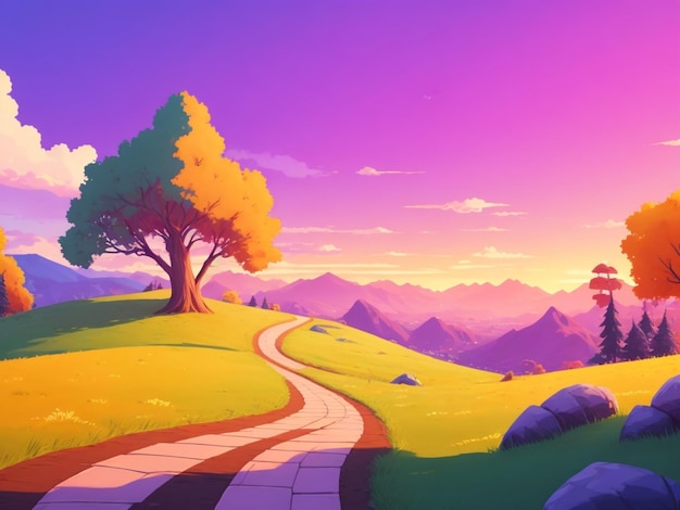 Foto paisaje de colores en 2d