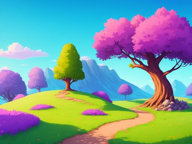 Foto paisaje de colores en 2d