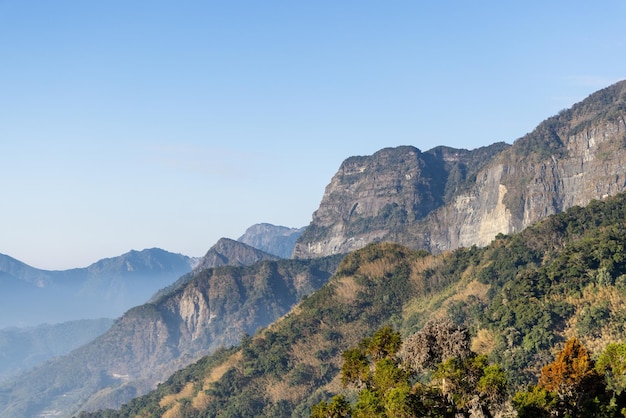 Paisaje de la cordillera de Alishan de Taiwán