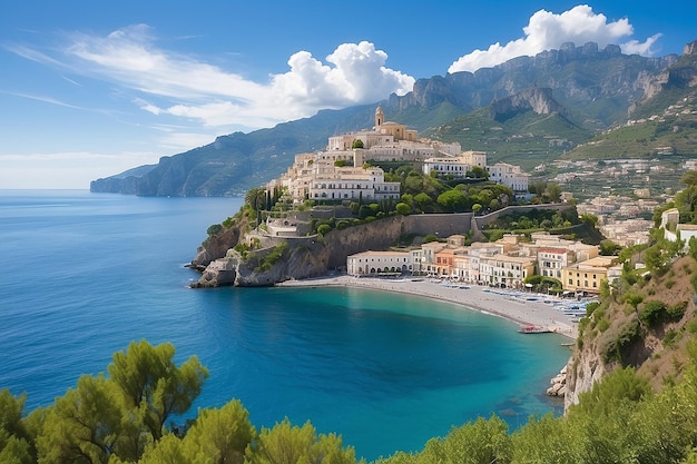 Paisaje con la costa de Amalfi