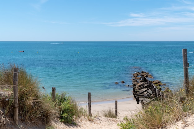 Paisaje de la costa atlántica Vendee de una isla francesa Noirmoutier