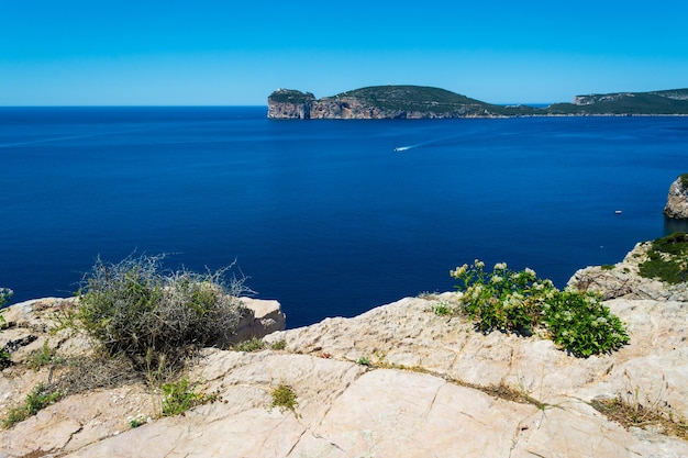 Paisaje de la costa de Capo Caccia en Cerdeña