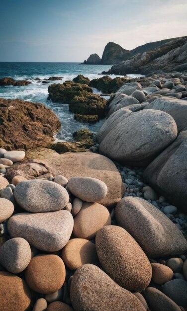 Un paisaje costero con formaciones rocosas a lo largo