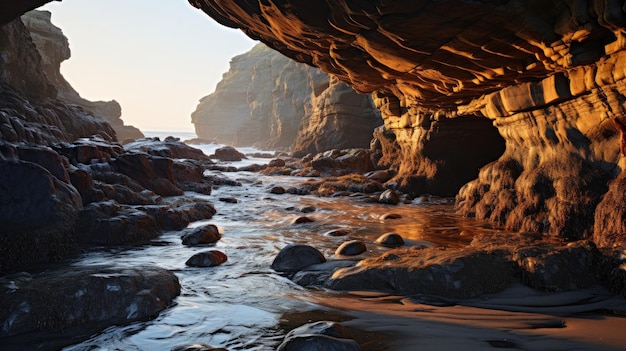 Paisaje Costero Mar Cueva