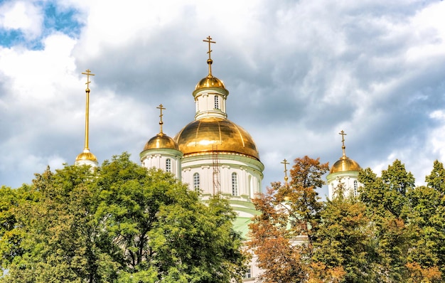 Paisaje con las cúpulas de la Catedral Spassky en la ciudad de Penza Vista desde la calle Belinsky