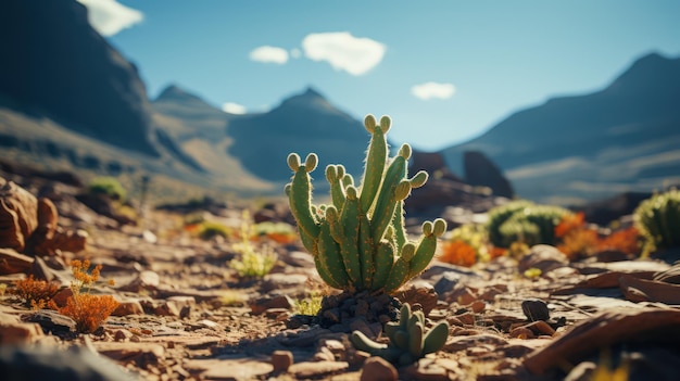 Foto paisaje desértico cactus hd 8k fondo de pantalla imagen fotográfica de stock