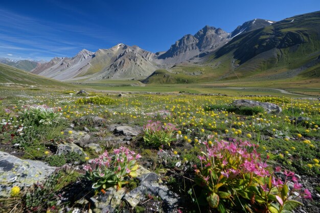 Foto paisaje desértico dorado con matorrales y colinas