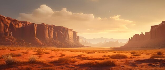 Foto paisaje desértico panorama del cañón