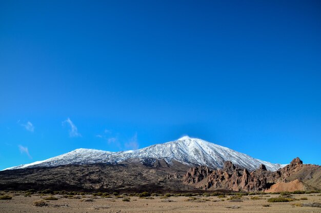 Foto paisaje desértico en el parque nacional del volcán teide