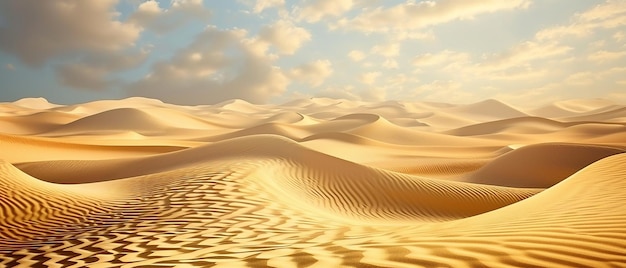 Paisaje desértico realista hermosa vista en dunas de arena realistas
