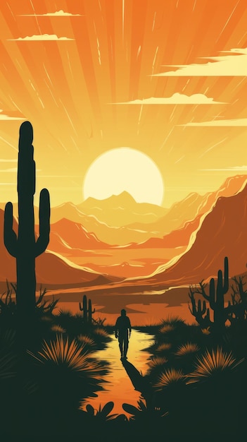 Paisaje del desierto Póster