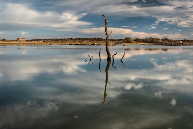 Paisaje en el embalse de Molano. España.