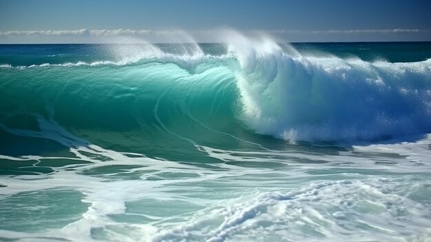 Paisaje de ensueño azul y olas suaves