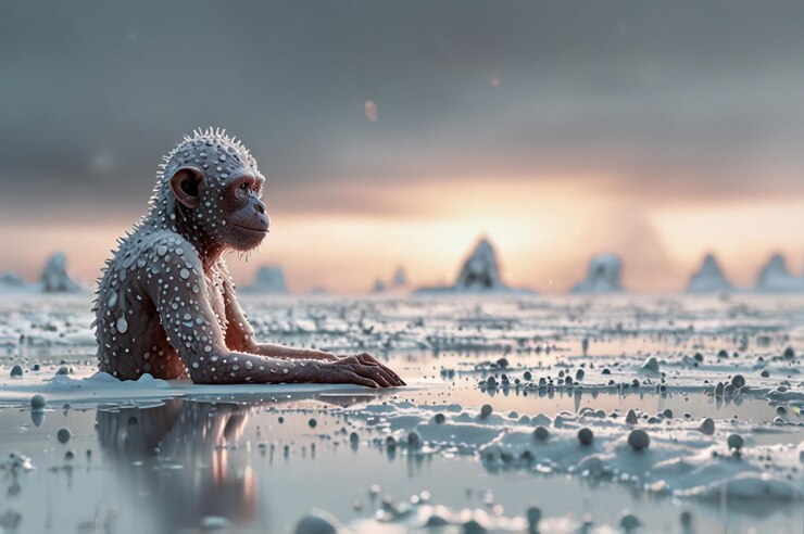 Foto el paisaje de ensueño del virus de la viruela del mono