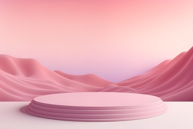 El paisaje de la escena de gradiente hermoso con color rosa claro ai generado