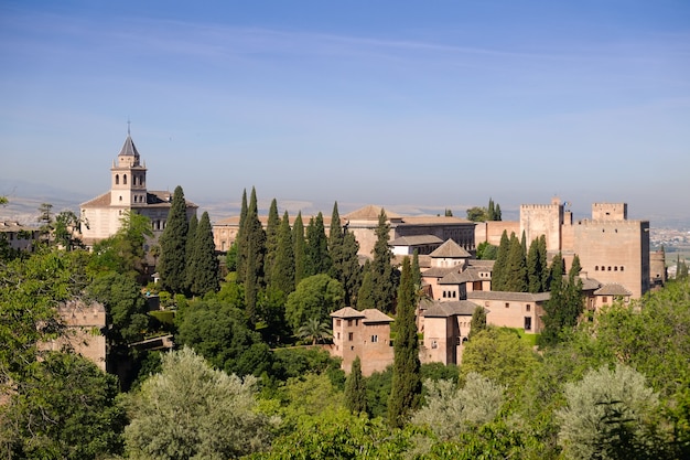 Paisaje del excepcional palacio de la alhambra. Granada, andalucia, españa