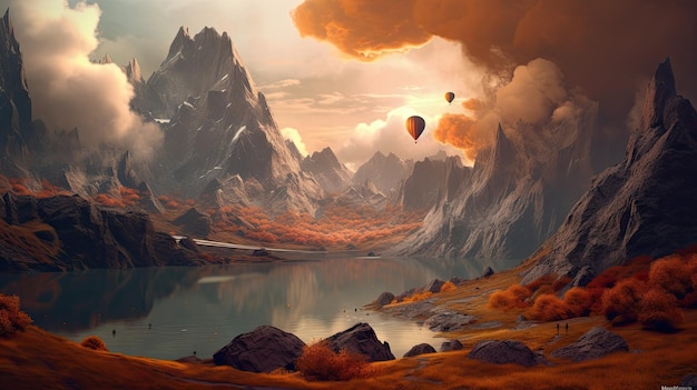 Paisaje de fantasía Colores