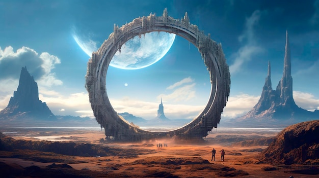 paisaje fantástico con Stargate AI generado