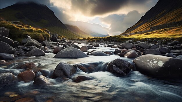 Foto un paisaje fascinante y único