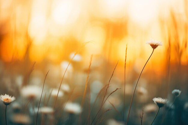 Paisaje de flores hecho con flores artificiales como telón de fondo