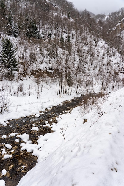 Paisaje en la fría mañana de invierno Ubicación lugar Giresun Highlands Mar Negro Turquía