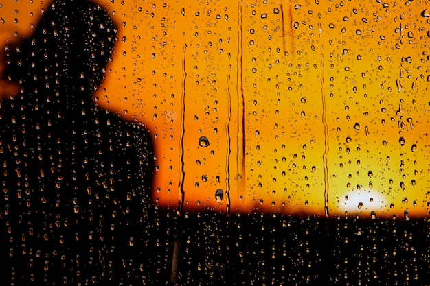 El paisaje fuera de la ventana en un día lluvioso