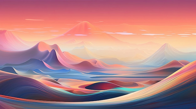 Paisaje de gradientes futuristas