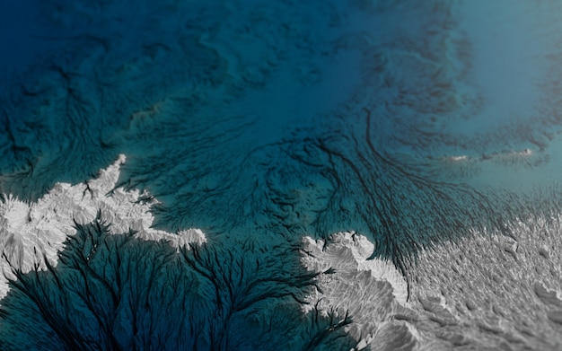 Paisaje gráfico, representación casual de islas en el océano