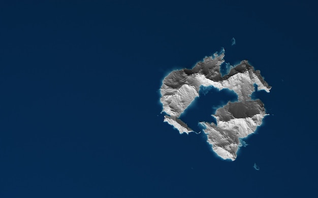 Paisaje gráfico, representación casual de islas en el océano