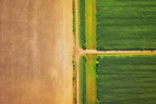 Paisaje de la granja campos agrícolas hermosa IA