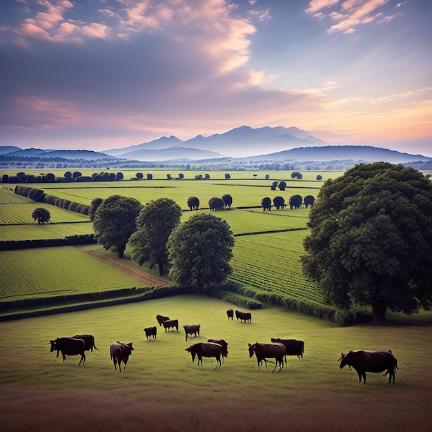 Paisaje de la granja IA generativa