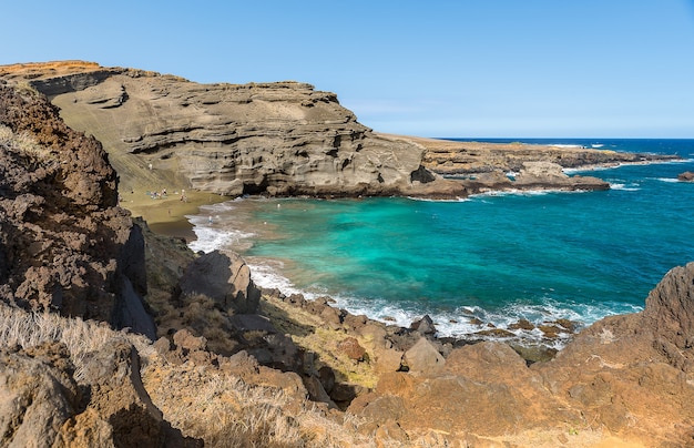 Paisaje de Green Sand Beach en Big Island Hawaii