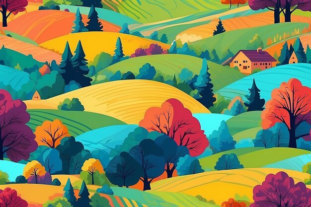 Foto paisaje con hugeln y weinbergen color brillante generativo ai