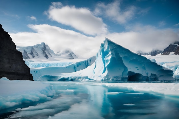 Un paisaje de un iceberg