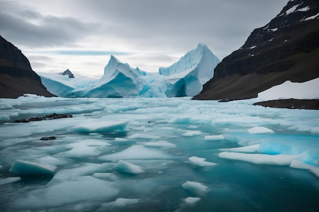 Un paisaje de un iceberg