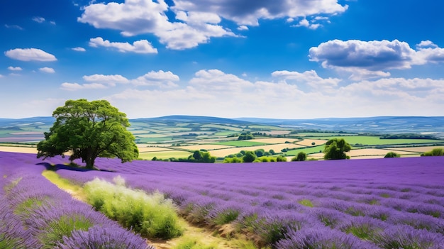 Foto el paisaje idílico y encantador del campo ondulado