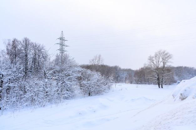 Paisaje idílico de navidad de invierno