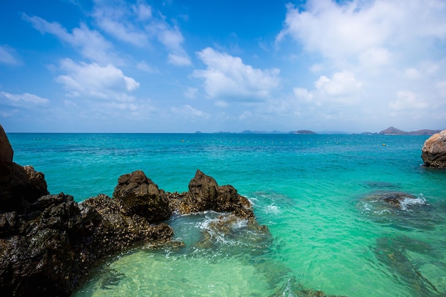 Paisaje idílico de playa tropical